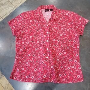 Red Paisley Button Down Shirt